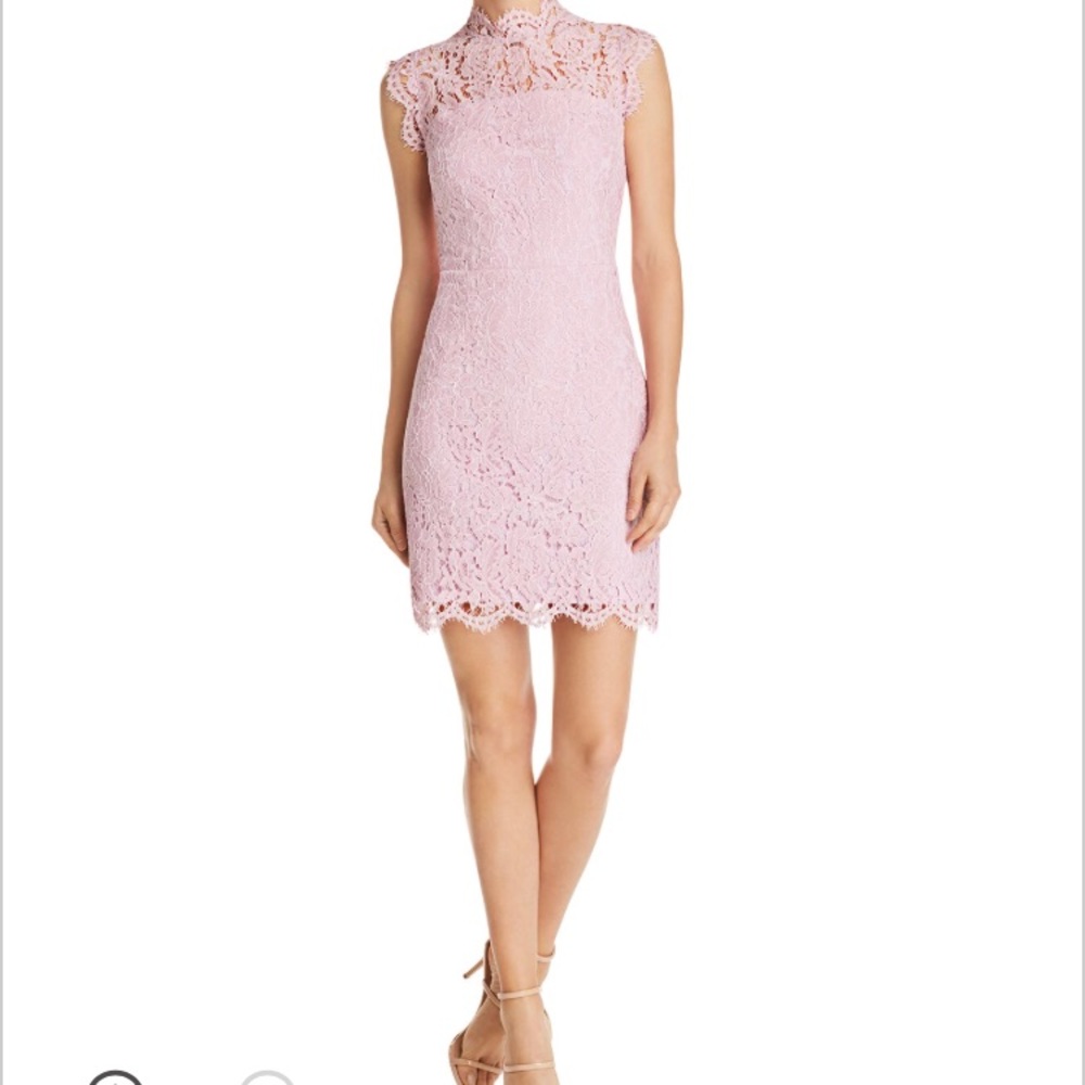 Bloomingdales Aqua Scalloped Lace Sheath Dress